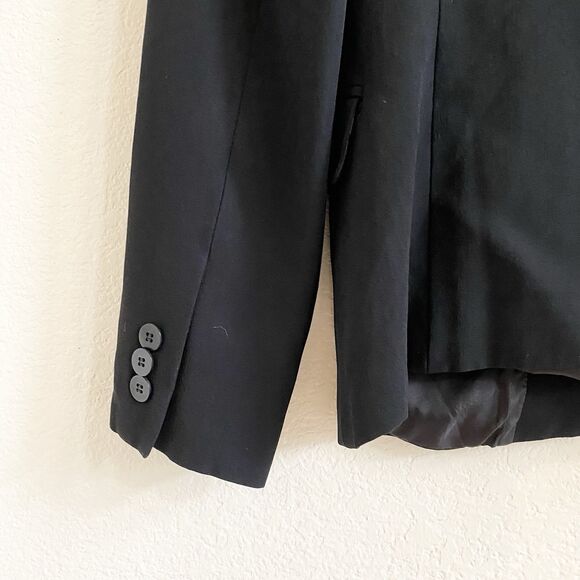 Adrienne Vittadini Womens Blazer Size 8 Black Structured Career Made Italy Lined - Picture 10 of 12
